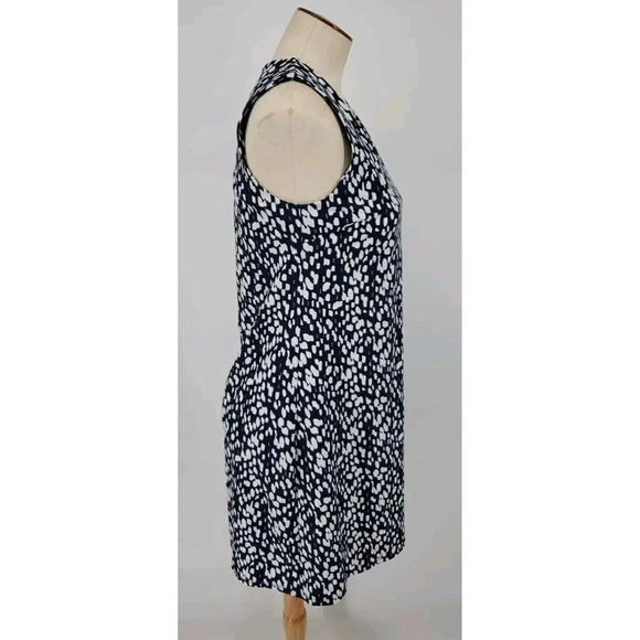 Jude Connelly Juliet Shift  Dress Sleeveless V Neck Navy White Abstract Small - Picture 2 of 6